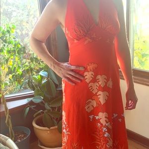 Orange Vintage Halter Dress